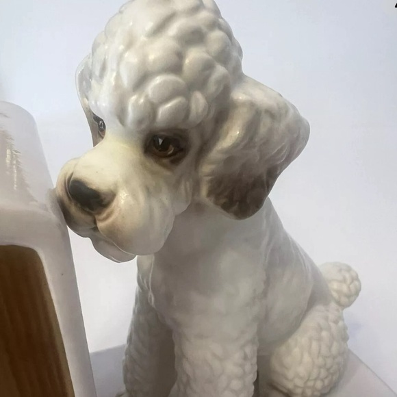 Vintage Lefton White Poodle Dog Bookends Ceramic Porcelain Mid-Century MCM Japan - Picture 4 of 16